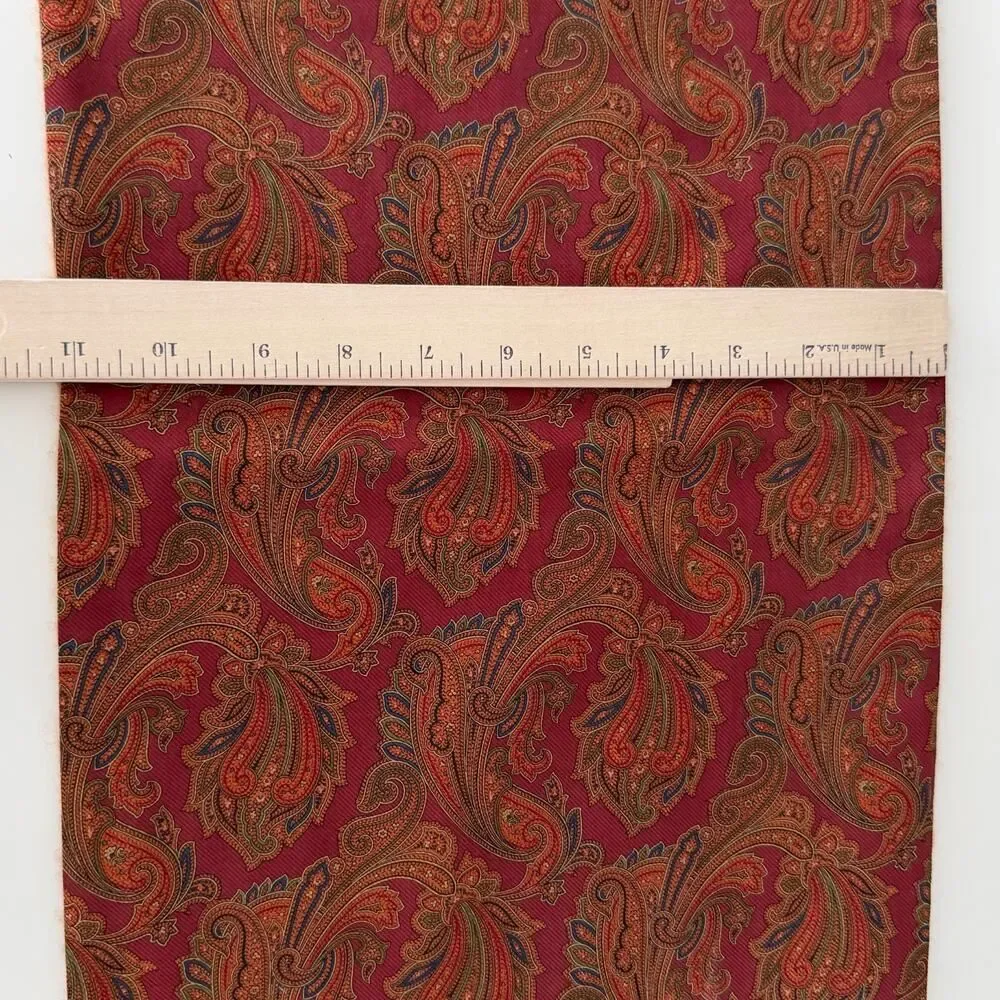 Brooks Brothers Cashmere & Silk Paisley Scarf Scotland Reversible Unisex Brown